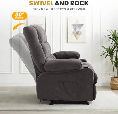 BOSMILLER Recliner Loveseat with Cup Holders for Living Room, 2 Seat Manual Loveseat Recliner with Side Pocket