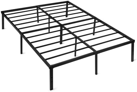 Amazon Basics - Metal Bed Frame, Non-Foldable Platform Bed, Easy Assembly, Full, 54W x 75L in, Black