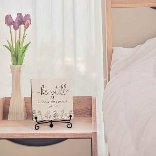 Home Decor, Farmhouse Be Still And Know That I Am God Shelf Decor For Living Room, Christian Gifts For Women Men, Entryway Tv Stand Fireplace Mantle Coffee Table Decoration (Still-15)