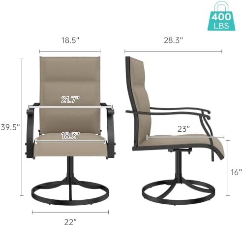 Murago Patio Chairs Set of 4, Outdoor Chairs Set of 4, Patio Chairs, Khaki