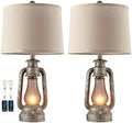 Farmhouse Rustic Table Lamps Set of 2, Iron Gray