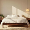 LIFEMENT Twin Bed Frame Signature Wood Platform, Noise Free, Under Bed Storage, No Box Spring Needed, Easy Assembly, Cherry