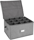 Stemware Storage Cases, Wine Glass Storage Box Containers with Dividers
