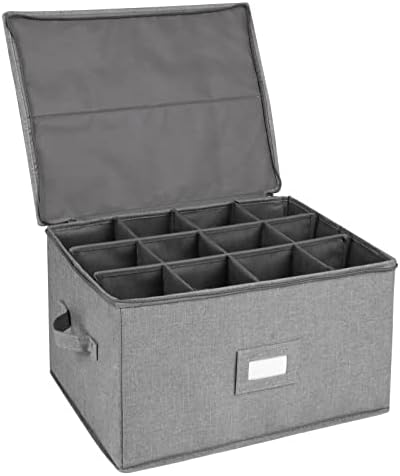 Stemware Storage Cases, Wine Glass Storage Box Containers with Dividers