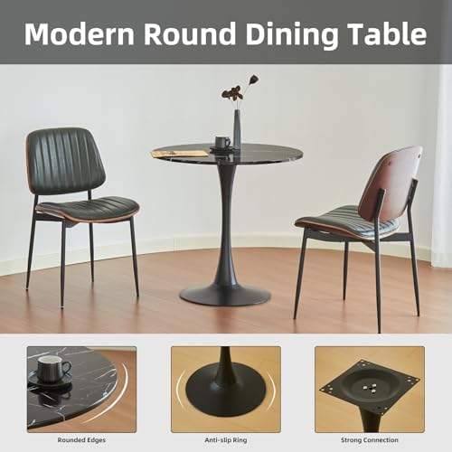 Round Dining Tulip Table 24" (Faux Marble Black)