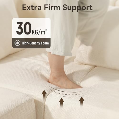 MONVANE Modular Sectional Sofa, Oversized 8 Seat Convertible U Shaped Couch with Ottoman, Comfy Chenille Cloud Couch with Deep Seat, Sectional Couches for Living Room, No Assembly Required, Beige