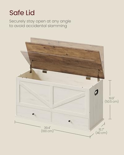 VASAGLE Storage Chest with 2 Fabric Drawers, 15.7 x 39.4 x 19.9 Inches