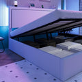 Allewie King Lift Up Storage Bed Frame with Charging Station, White