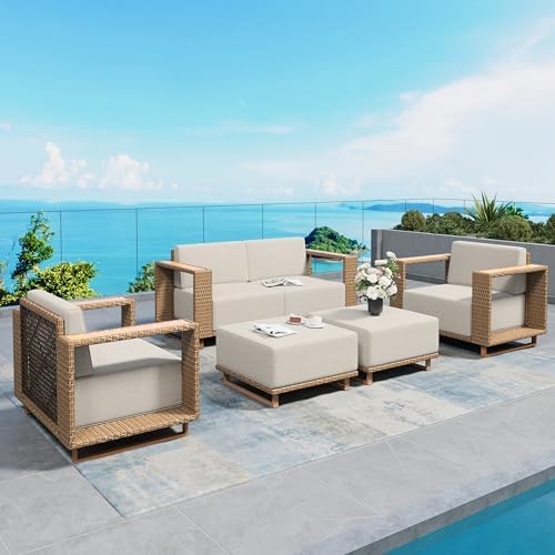 SUNSHINE VALLEY Patio Furniture Set, Outdoor Sofa with/10'' Thick Cushion