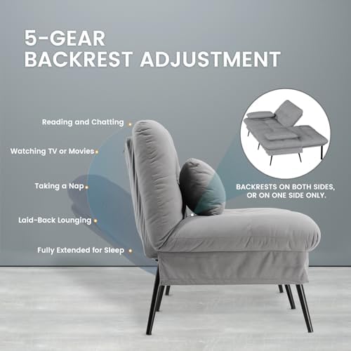 COMHOMA Futon Sofa Bed, 72″ Convertible Sleeper Sofa, Upholstered Loveseat