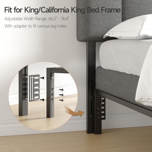 ONBRILL King Headboard Only with LED Light, Upholstered Storage Headboards