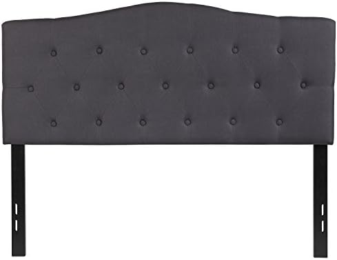 EMMA + OLIVER Dark Gray Full Tufted Headboard
