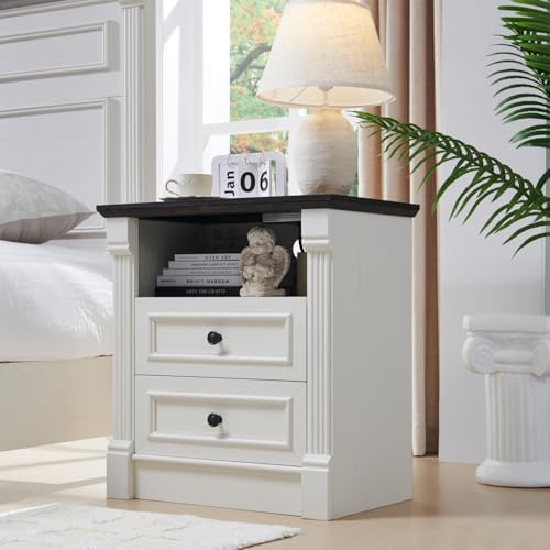 Aitjunz 26" Tall 2 Drawers Dresser for Bedroom, End Table, Antique White
