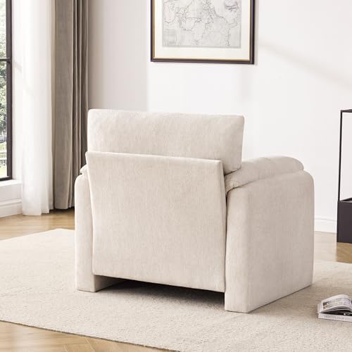 Howjoe 2 Pack Accent Chair for Living Room, Oversized Armchair, Beige
