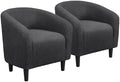 Yaheetech Compact Sherpa Accent Chairs Set of 2 for Small Spaces, Drak Gray
