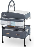 BabyBond Portable Baby Changing Table with 2 Storage Baskets (Grey)