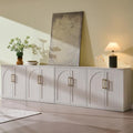 ACCOHOHO Arched Door Sideboard Buffet Cabinet Set of 4, Off White