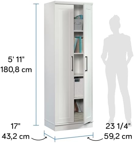 Sauder HomePlus Storage Cabinet/ Pantry cabinets, Soft White finish