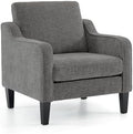 VINGLI Light Grey Accent Chair, Chenille Fabric Armchair for Living Room