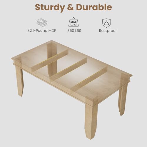 GarveeHome Farmhouse Dining Table for 6-8 People, 63" Long Kitchen Tables