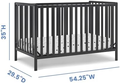 Delta Children Heartland 4-in-1 Convertible Crib, Black