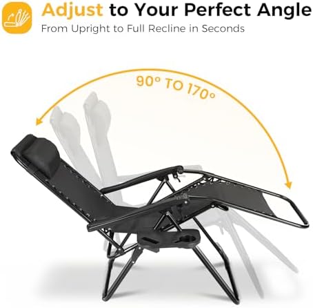 NEWBULIG Zero Gravity Chairs Set of 4, Folding Lounge Recliner Chair