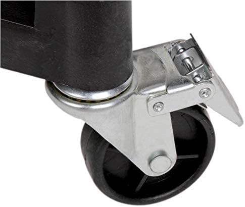 MaxWorks 80774 3-Shelf Utility Plastic Cart with Wheels-225 Lbs Maximum Capacity , Black