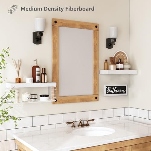 QEEIG ‎Bathroom Shelves with Decor Sign (White, 15.7")