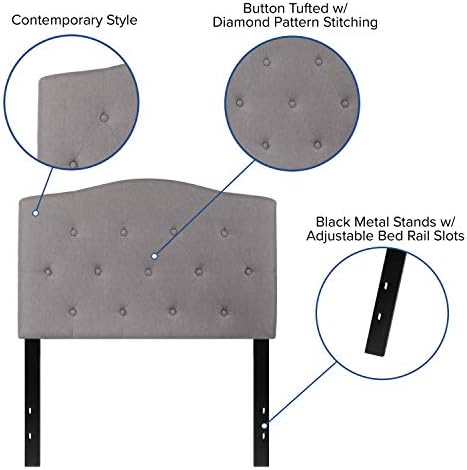 EMMA + OLIVER Twin Button Tufted Headboard