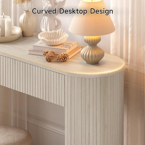 ONBRILL 55 Inch Console Table with 2 Drawers, Entryway Tables with Storage
