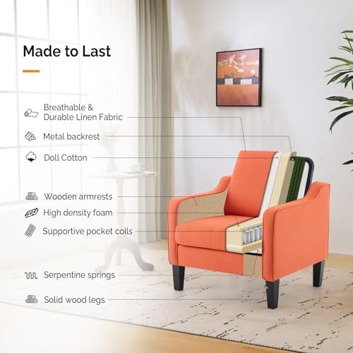 VINGLI Accent Chairs Set of 2, Modern Traditional Armchair for Living Room