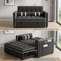 Marsail Futon Sleeper Sofa Bed, Convertible Pull Out Couch, Jet Black