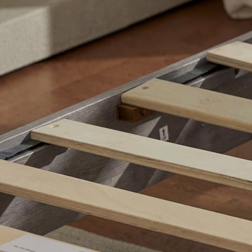 LIFEMENT Full Bed Frame with Headboard Signature Wood Platform, Noise Free, Under Bed Storage, No Box Spring Needed, Easy Assembly, Gray