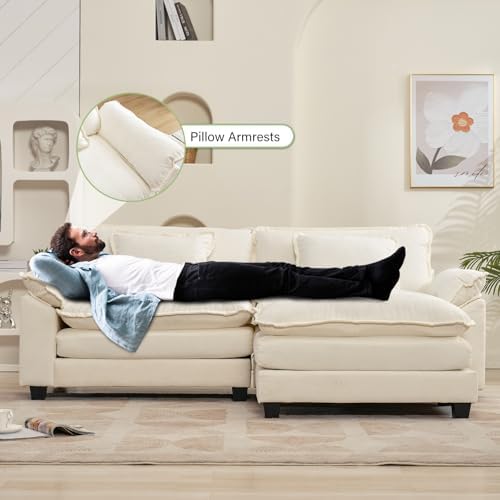 Oprisen 86" Modular Sectional Sofa, Comfy Deep Cloud Couch with Ottoman