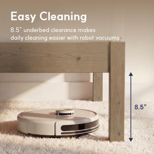 LIFEMENT Queen Bed Frame Classic Wood Platform, Noise Free, Under Bed Storage, No Box Spring Needed, Easy Assembly, Gray