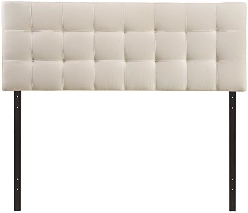 Modway Lily Tufted Linen Fabric Upholstered Queen Headboard in Ivory