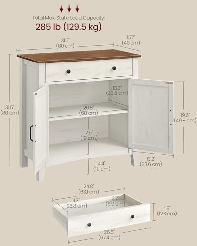 VASAGLE Buffet Cabinet, Coffee Bar with a Drawer, Adjustable Shelf