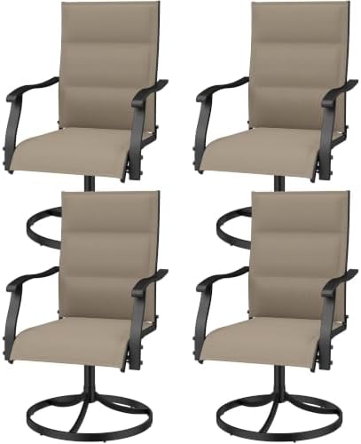 Murago Patio Chairs Set of 4, Outdoor Chairs Set of 4, Patio Chairs, Khaki