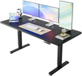 HUANUO 63x28 Inch Electric Standing Desk, Height Adjustable, Black