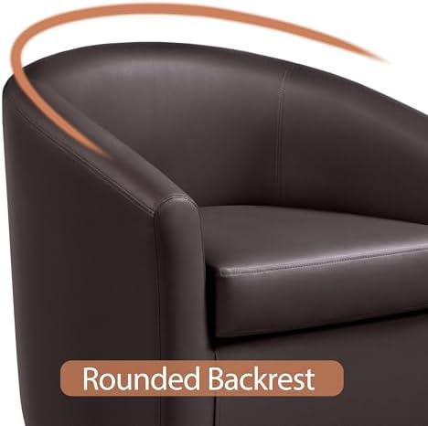 Topeakmart Faux Leather Accent Chair, 300 lb Cap, Espresso
