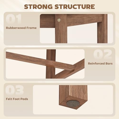 HOMCOM Wooden Dining Chairs Set of 4 with Slat Backrest, Farmhouse, Walnut