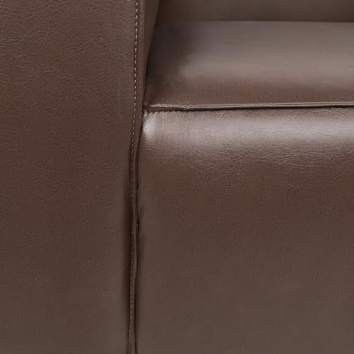 Christopher Knight Home Goyette Contemporary Faux Leather Club Chair, Dark Brown and Dark Walnut