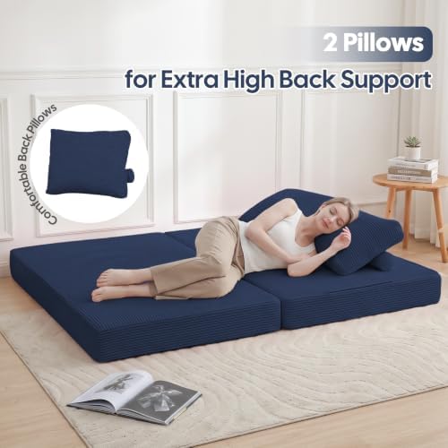 COMAX Convertible Futon Sofa Bed, 59" Folding Boneless Loveseat Small Couch