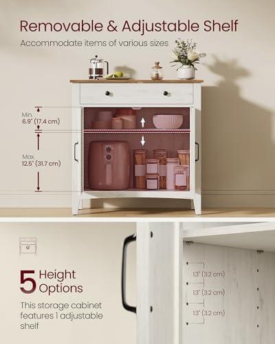 VASAGLE Buffet Cabinet, Coffee Bar with a Drawer, Adjustable Shelf