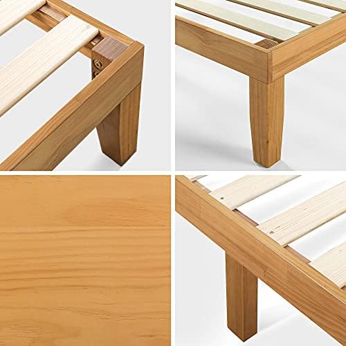 Zinus Moiz Deluxe Wood Platform Bed Frame, Wood Slat Support, No Box Spring Needed, Easy Assembly, Natural, Full
