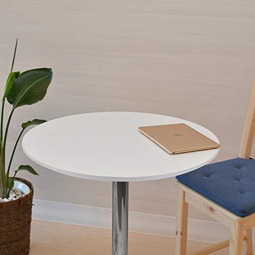 Leopard MDF Round Top Not Adjustable (41 INCHES Height) Bar Table, White