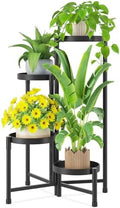 iDavosic.ly Plant Stand Indoor Outdoor, 4 Tier Metal Corner Shelf, Black