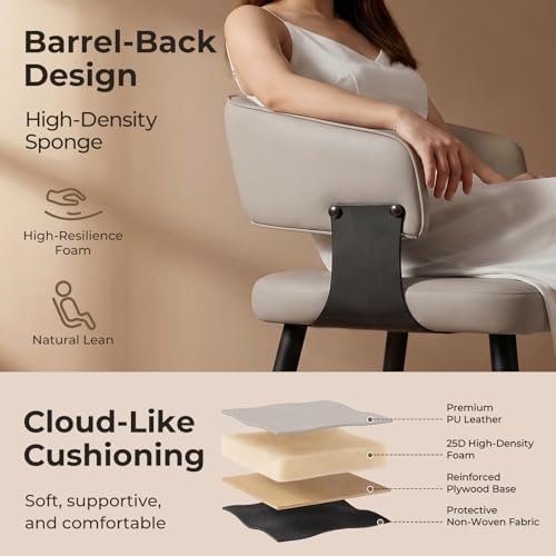 Dining Chairs Set of 4, Modern Faux Leather Kitchen Chairs