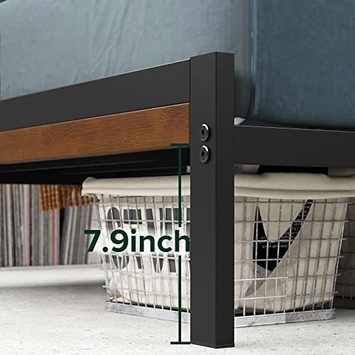 Zinus Kai Bamboo and Metal Platform Bed Frame, Sturdy Steel Frame, Twin