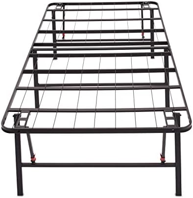 Amazon Basics Foldable Metal Platform Bed Frame, Noise-Free Mattress Foundation with Tool-Free Assembly, 18 Inches High, Sturdy Steel Frame, No Box Spring Needed, Twin Size, Black